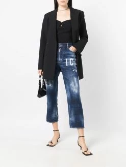 Dsquared2 Prix Allégé Jean court à effet usé jeans courts femme 10 Dsquared2 jean court à effet usé