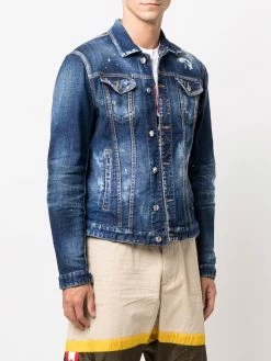 Dsquared2 Veste Icon à effet usé Vendre-Réclame vestes en jean homme 10 Dsquared2 veste Icon à effet usé