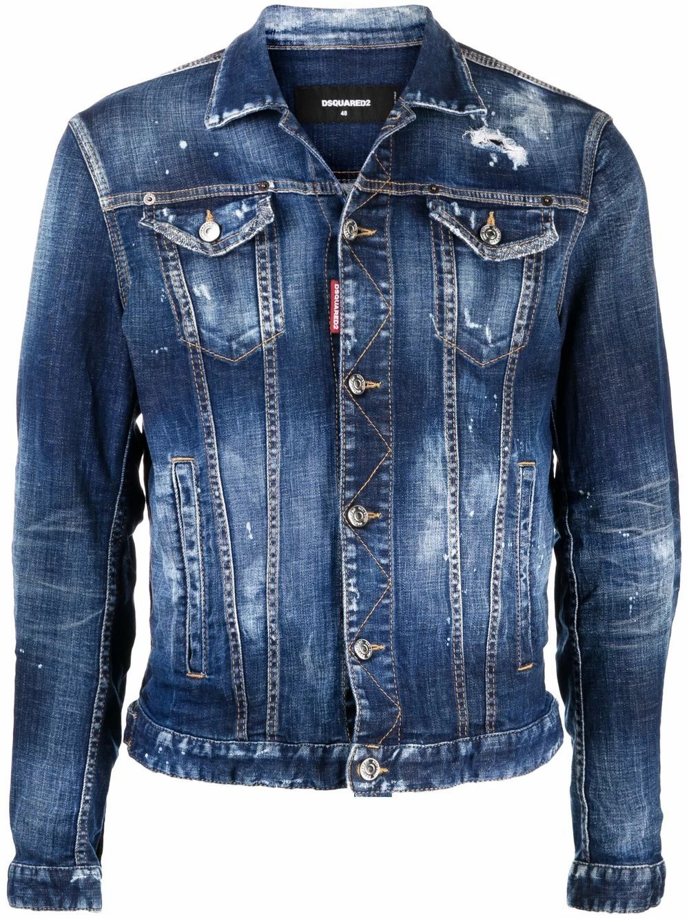 Dsquared2 Veste Icon à effet usé Vendre-Réclame vestes en jean homme 3 Dsquared2 veste Icon à effet usé