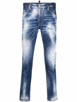 Dsquared2 jean skinny à effet délavé