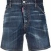 Dsquared2 short ample en jean à effet usé