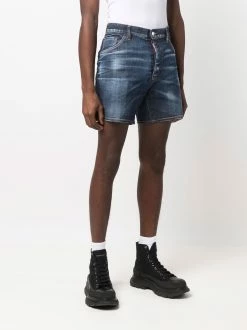 Dsquared2 short ample en jean à effet usé