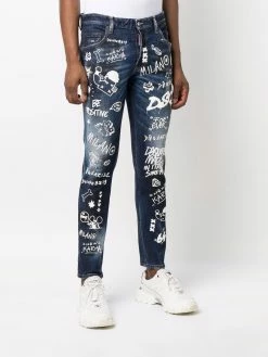 Dsquared2 jean à slogan imprimé