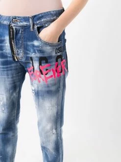 Dsquared2 jean imprimé à effet usé