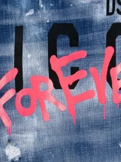 Dsquared2 jean imprimé à effet usé