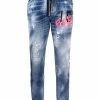 Dsquared2 jean imprimé à effet usé