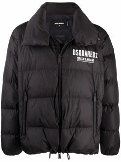 Dsquared2 veste matelassée à logo imprimé