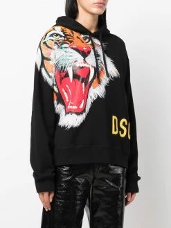 Dsquared2 hoodie à imprimé tigre