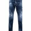Dsquared2 jean droit à effet usé