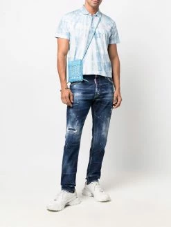Dsquared2 jean droit à effet usé