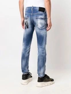 Dsquared2 Produit de première qualité Jean imprimé à effet usé pantalons droits homme 12 Dsquared2 jean imprimé à effet usé