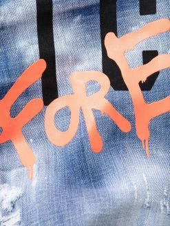 Dsquared2 Produit de première qualité Jean imprimé à effet usé pantalons droits homme 14 Dsquared2 jean imprimé à effet usé