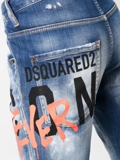 Dsquared2 Produit de première qualité Jean imprimé à effet usé pantalons droits homme 13 Dsquared2 jean imprimé à effet usé