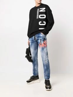 Dsquared2 jean imprimé à effet usé