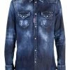 Dsquared2 chemise en jean à effet usé