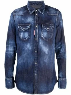 Dsquared2 chemise en jean à effet usé