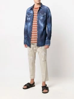 Dsquared2 chemise en jean à effet usé