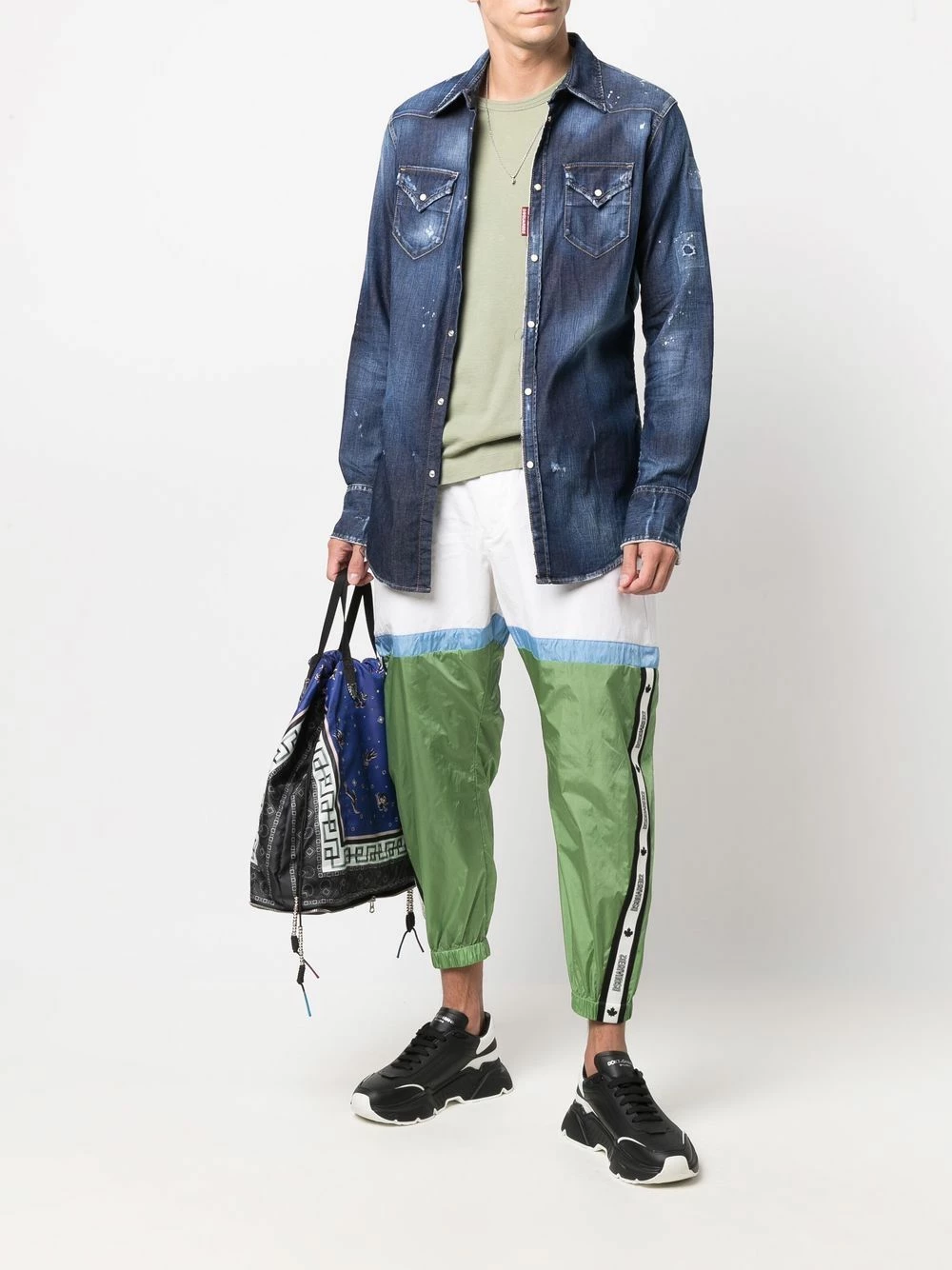 Prix Distinctifs Dsquared2 Pantalon de jogging à design à empiècements pantalons cigarette homme 4 Dsquared2 pantalon de jogging à design à empiècements