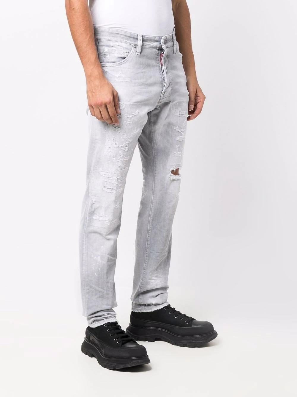 En promotion Dsquared2 Jean à effet usé jeans regular & jeans droits homme 5 Dsquared2 jean à effet usé