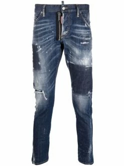 Dsquared2 jean skinny à effet usé