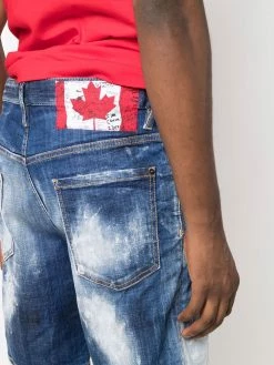 Dsquared2 short en jean à patch logo
