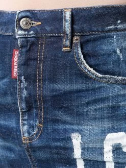 Réduction Dsquared2 Jupe en jean à logo imprimé jupes droites femme 11 Dsquared2 jupe en jean à logo imprimé