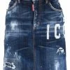 Dsquared2 jupe en jean à logo imprimé