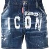 Soldes En Ligne Dsquared2 Short en jean à effet usé shorts en jean homme 1 Dsquared2 short en jean à effet usé