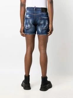 Dsquared2 short en jean à effet usé