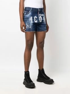 Dsquared2 short en jean à effet usé