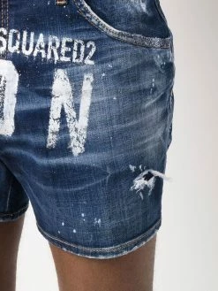 Dsquared2 short en jean à effet usé