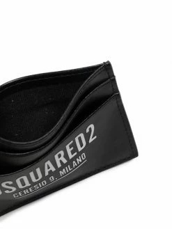 Dsquared2 porte-cartes en cuir à logo imprimé