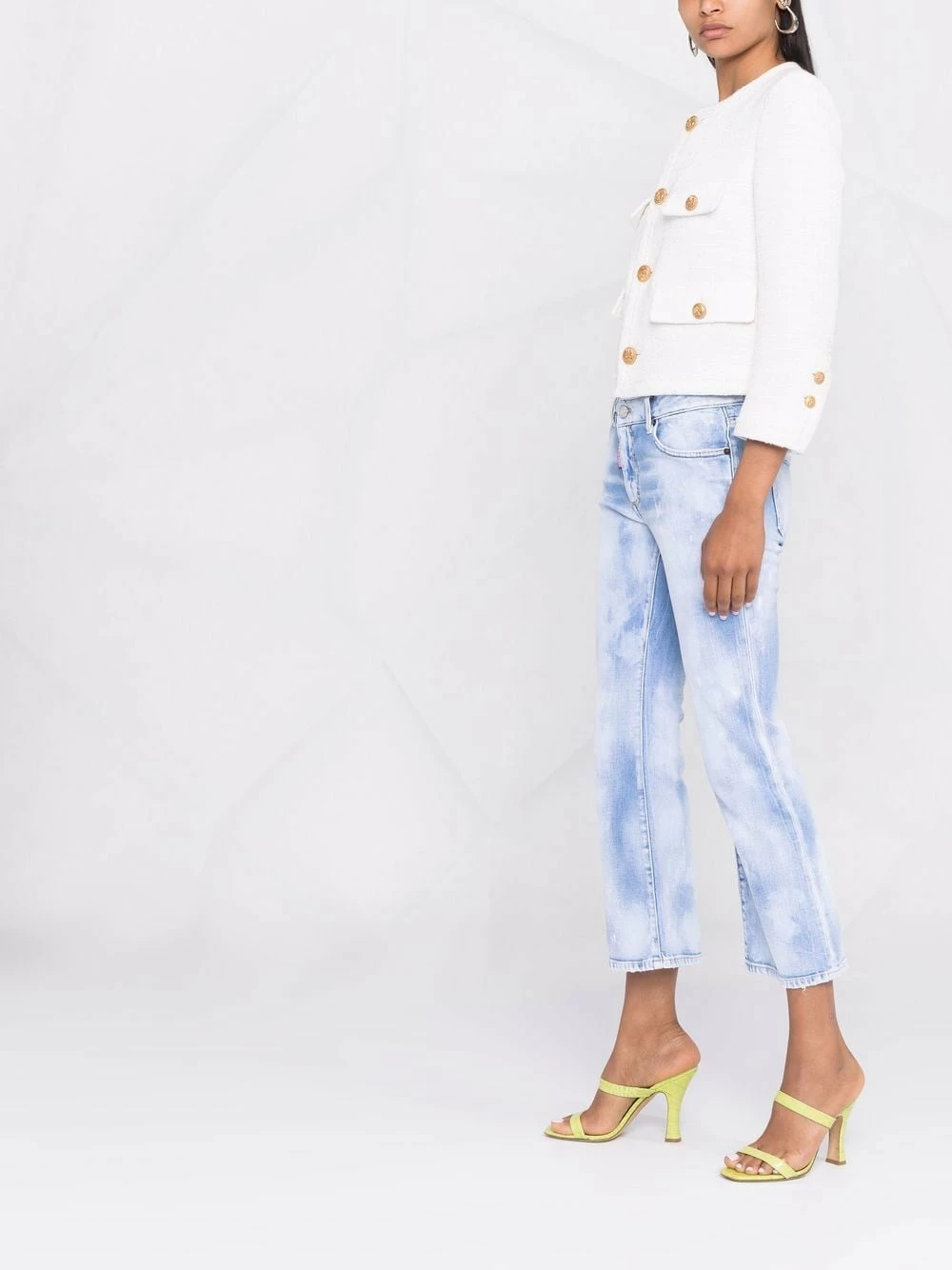 Dsquared2 Soldes Veste en tweed à design sans col vestes en tweed femme 6 Dsquared2 veste en tweed à design sans col