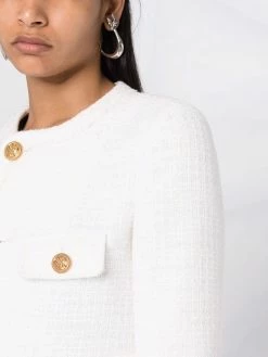 Dsquared2 Soldes Veste en tweed à design sans col vestes en tweed femme 12 Dsquared2 veste en tweed à design sans col