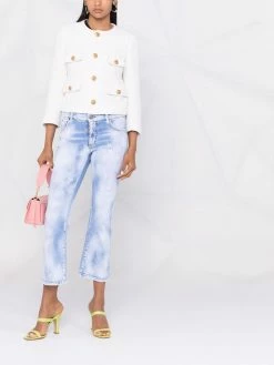 Dsquared2 veste en tweed à design sans col