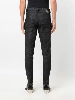 Dsquared2 jean slim à patch en cuir
