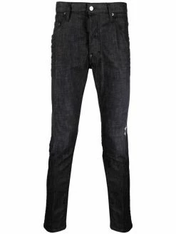 Dsquared2 jean slim Ă patch en cuir