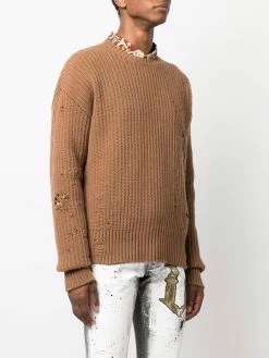 Dsquared2 pull nervuré à effet usé