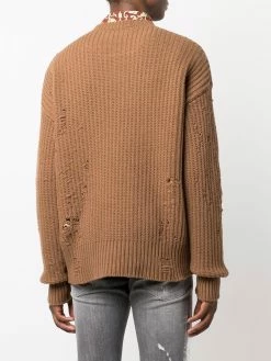 Dsquared2 pull nervuré à effet usé