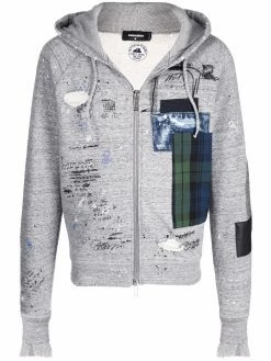 Dsquared2 hoodie à effet usé
