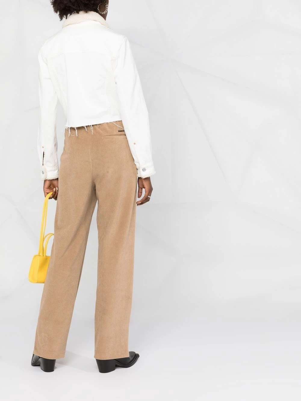 Dsquared2 Prix Sympa Pantalon de jogging en velours côtelé à bande latérale pantalons taille haute femme 6 Dsquared2 pantalon de jogging en velours côtelé à bande latérale