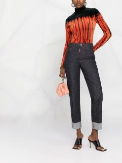Dsquared2 jean imprimé à taille haute