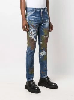 Dsquared2 jean slim à effet taches de peinture