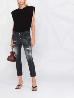 Dsquared2 jean court à effet usé