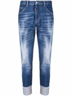 Dsquared2 jean délavé à taille haute