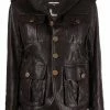 Dsquared2 veste en cuir à poches plaquées
