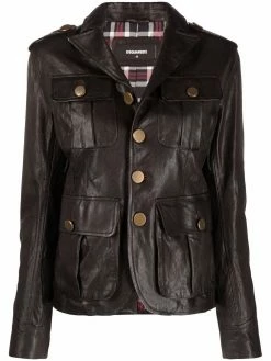 Dsquared2 veste boutonnée en cuir
