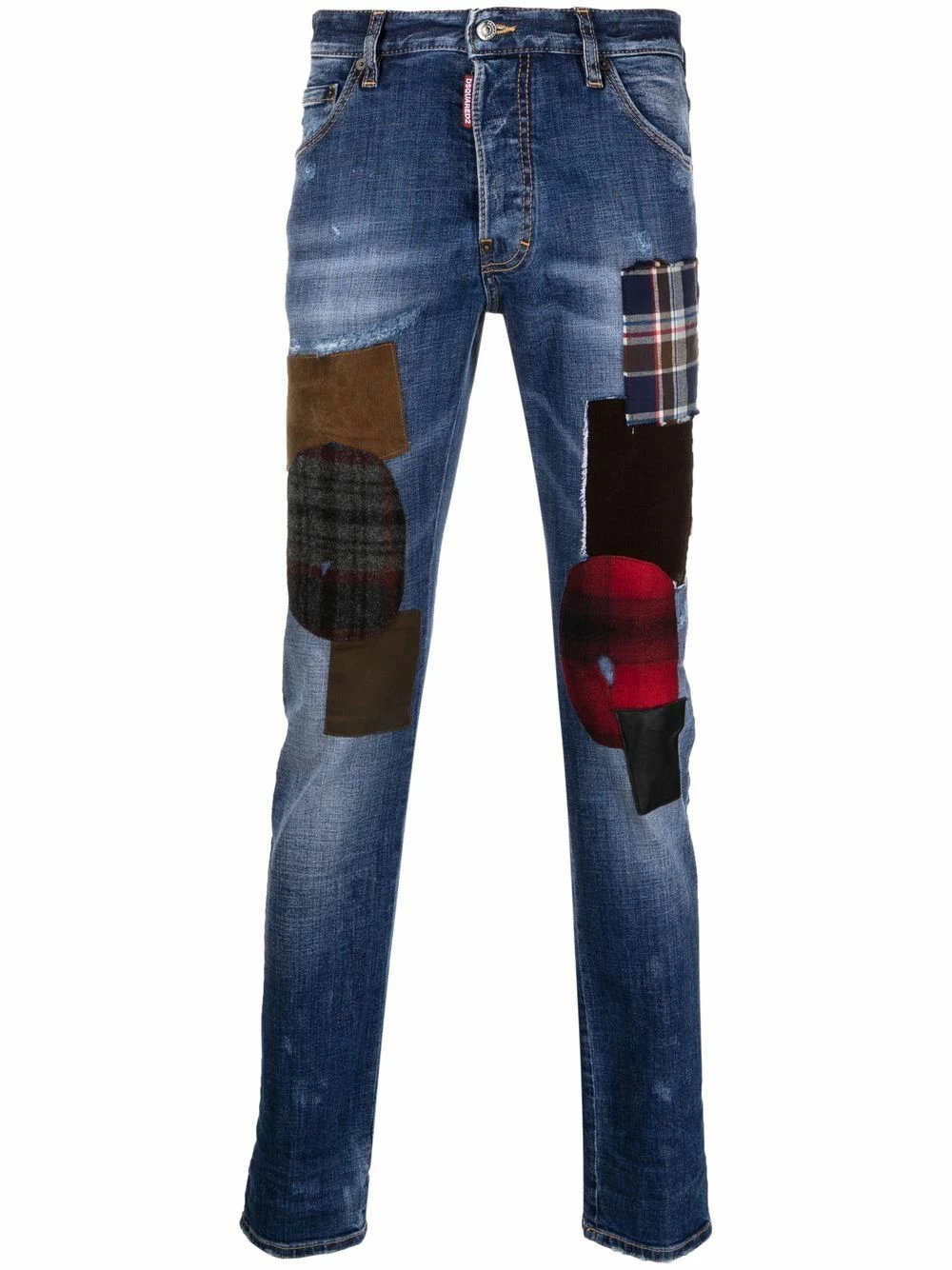 Prix Raisonnable Dsquared2 Jean à design patchwork jeans skinny homme 3 Dsquared2 jean à design patchwork