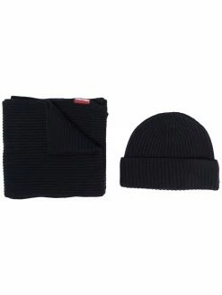 Dsquared2 ensemble bonnet-écharpe à patch logo