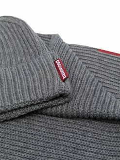 Dsquared2 ensemble bonnet-écharpe à patch logo